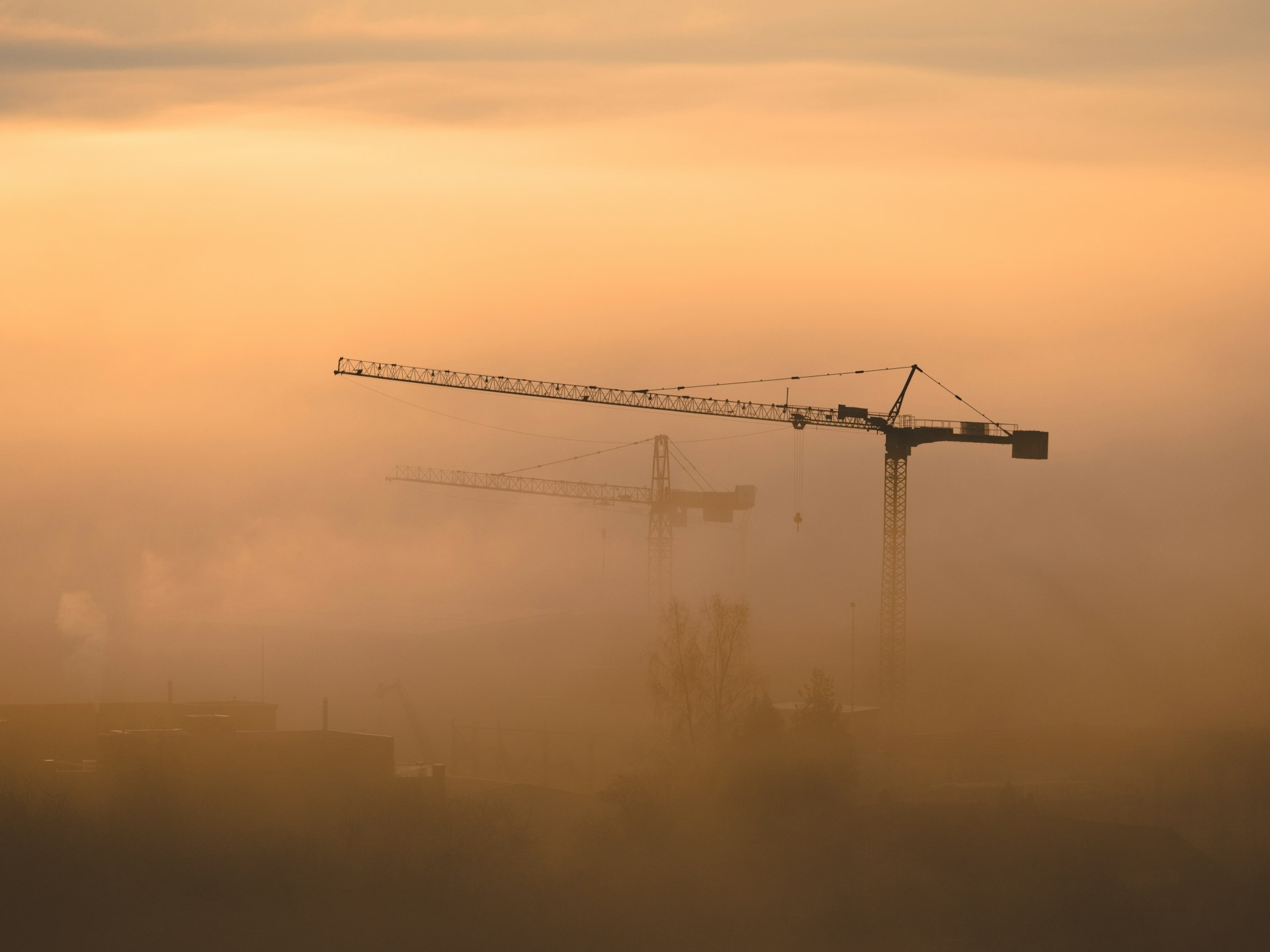 Crane structure photographed from below
